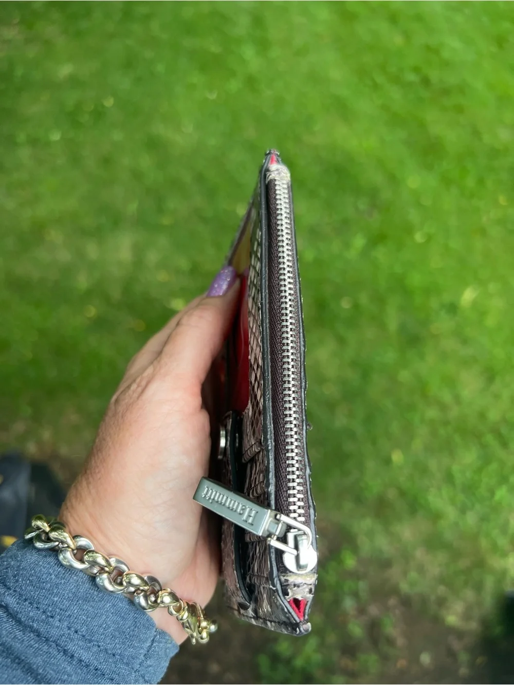 Hammitt 210 West Snake-Print Leather Wallet card holder